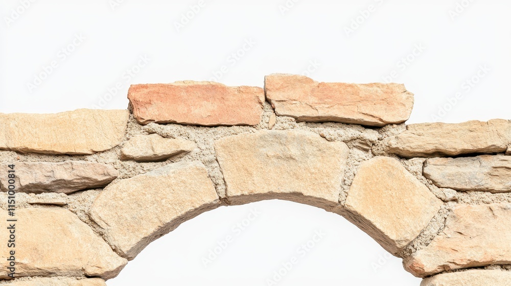 Poster a rustic stone archway with a textured surface, showcasing earthy tones and a minimalist design agai