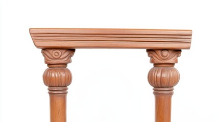 A wooden table with elegant, carved legs, showcasing a smooth, polished surface and intricate details, ideal for traditional or rustic decor.