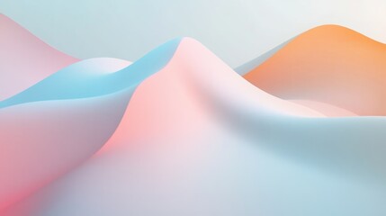 Pastel Colored Abstract Wavy Hillscape Image