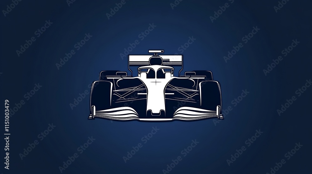 Poster front view of a stylized racing car.