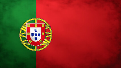 Obraz premium Portuguese Flag with National Coat of Arms – Green and Red Vertical Design