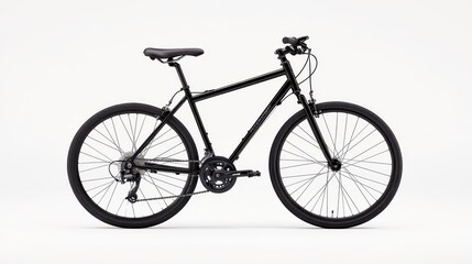 A sleek black mountain bike designed for durability and performance on various terrains.