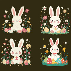 Whimsical Easter Bunnies