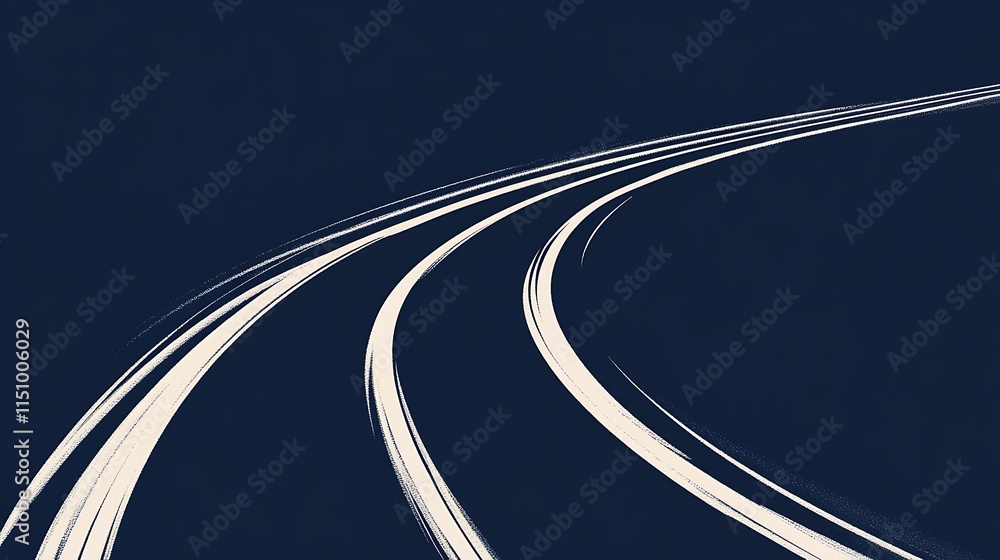 Poster Abstract curved lines on dark background.