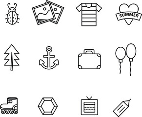 Efficiency - thin line vector icon set. Pixel perfect. Editable stroke.