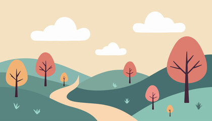 Whimsical Autumn Landscape