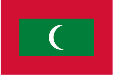 Editable Maldives Flag Vector - High-Resolution National Symbol Scalable and Customizable Asian Country Perfect for Digital & Print Projects
