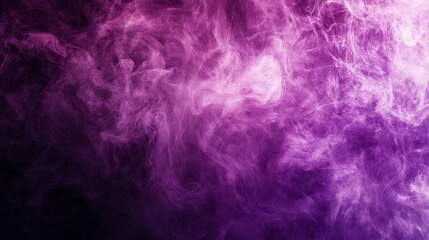 Obraz premium Abstract purple and pink smoke swirls on black background.