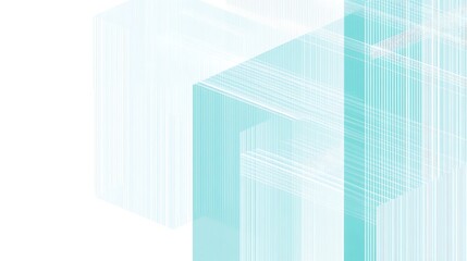 Obraz premium Abstract teal and white geometric shapes.