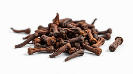 Dried spice cloves isolated on white background close-up photo