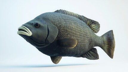 Fototapeta premium Realistic Illustration of a Fish Swimming in a Calm Environment