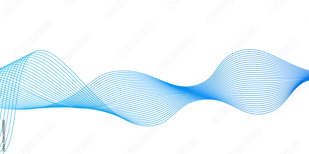 Poster abstract blue wave background. blue minimal round lines abstract background.frequency sound wave lin