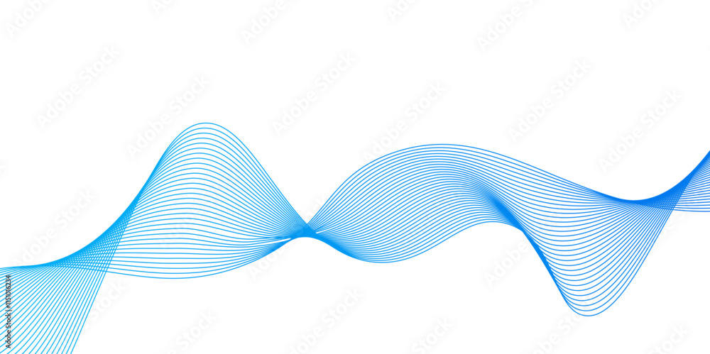 Poster abstract blue wave background. blue minimal round lines abstract background.frequency sound wave lin