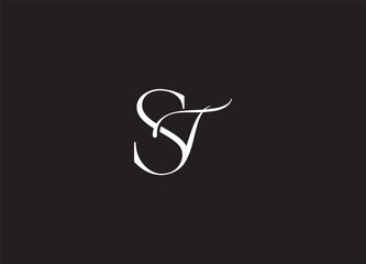 ST logo Design Template Vector Graphic Branding Element.

