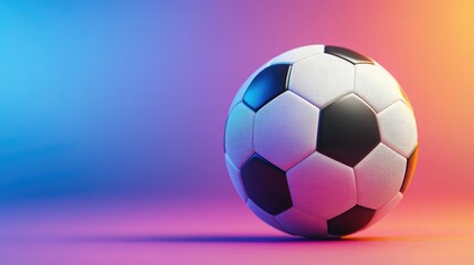 Naklejka premium Neon Soccer Ball: A vibrant image of a soccer ball against a neon backdrop, capturing the energy and excitement of the sport.