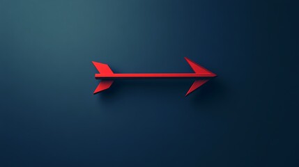 Red arrow pointing right on dark blue background.
