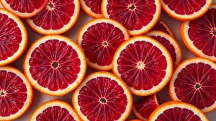 Red Blood Orange Slice Seamless Pattern Background, High Resolution,  Fruit Texture,  Fresh, Juicy, Bright,  Close-up,  Food Photography,  Pattern Design