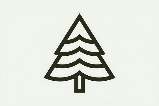 recommend clip art: Abstract Evergreen Tree Icon, Minimalist Nature Graphic, Simple Line Art