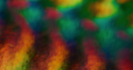 Abstract retro background. Blurred rainbow overlay. Defocused leak multicolor orange green rays...