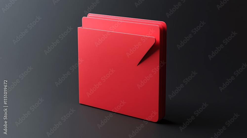 Poster 3d red folder icon on dark.
