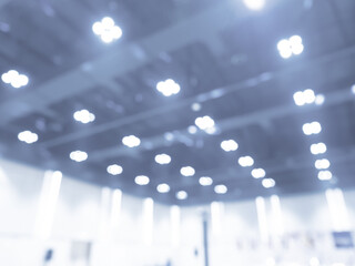 Abstract blur lighting decoration interior. Blurred convention hall construction building, ceiling...