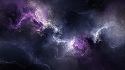 Abstract Purple and Grey Swirling Nebula Cloudscape