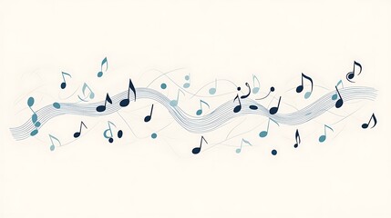 Fototapeta premium Flowing musical notes design.
