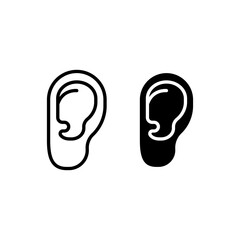 ear icon set isolated on white