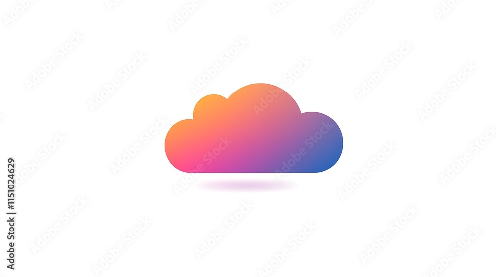 Poster gradient cloud icon isolated on white.