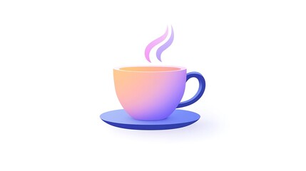Fototapeta premium Steaming cup with gradient.