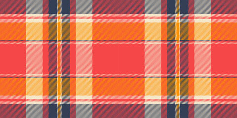 Hotel seamless textile texture, checks vector plaid pattern. Customize fabric tartan background check in red and light colors.