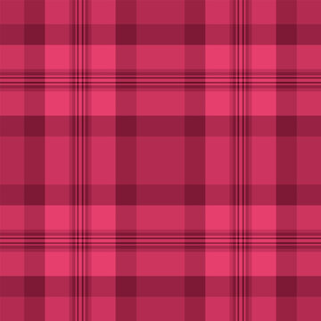 Scenery background plaid textile, velvet fabric vector seamless. Seasonal tartan texture pattern check in red and temptation colors.