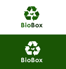Green leaf logo design. BioBox logo design .BioBox  logo vector design.Flat Vector Logo Design Template Element Usable for Business and Branding Logos.