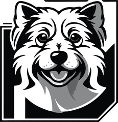 dog head concept vector illustration logo design