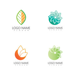 Green leaf logo vector element symbol template