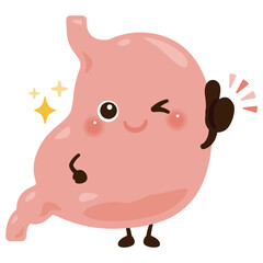 グッドサインを出す胃のキャラクターイラスト