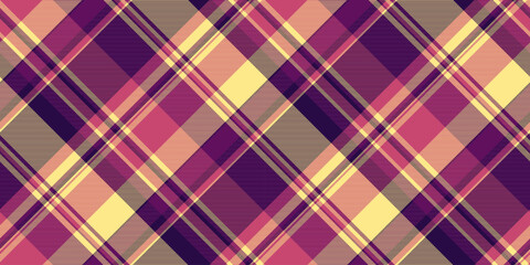 Birthday card tartan pattern check, classic texture background plaid. Basic fabric textile vector seamless in light goldenrod and red colors.