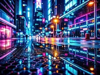 Obraz premium Black and white cyberpunk textures: electronic grids repeat endlessly in shadowed cityscapes.