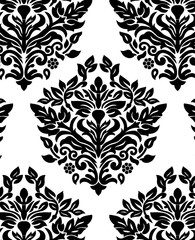 seamless gentle vector paisley print with ethnic paisley and flowers pattern, allover composition. Detailed beautiful paisleys with floral motives in black and white.