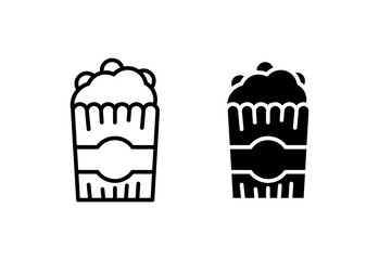 Popcorn icon set vector  illustration