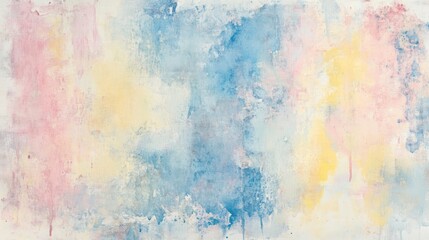 Obraz premium Abstract Pastel Painting Featuring Blue Pink and Yellow Hues