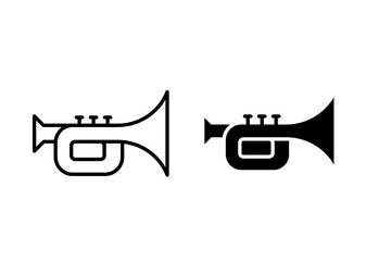 trumpet icon set isolated on white
