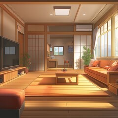 Fototapeta premium anime background for theme with bright colors