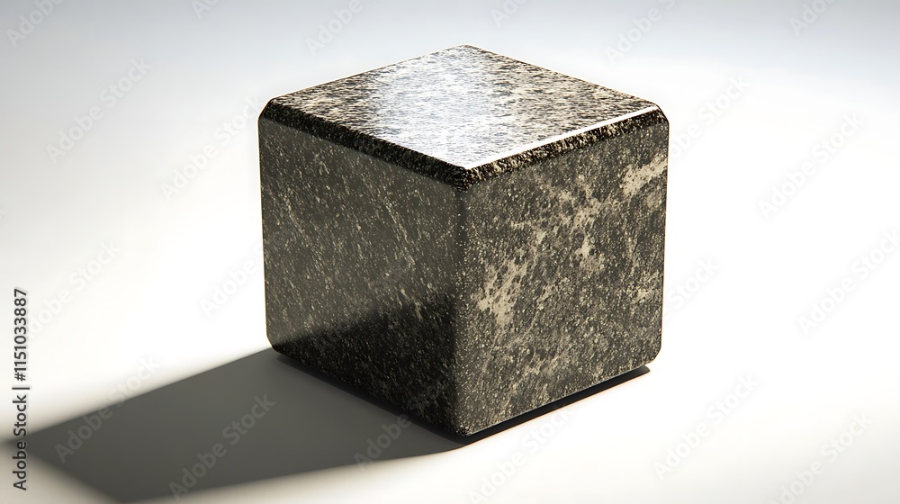 Poster Marble cube with shadow.