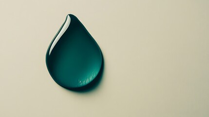 Teardrop shaped blue liquid.