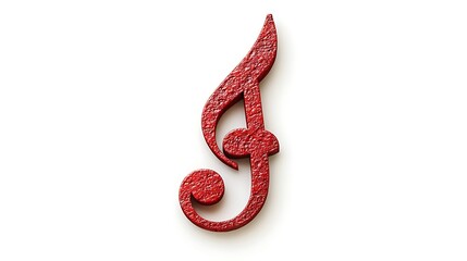 Fototapeta premium Red textured f letter.