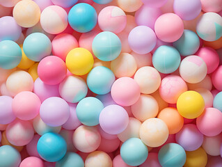 Vibrant Close-up of Pastel Balls