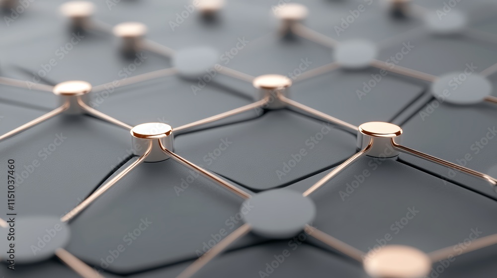 Poster intricate metal structure with small spheres, a closeup view of textured and patterned design