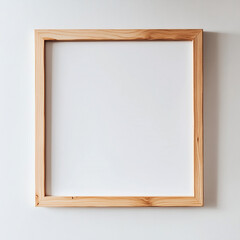 Obraz premium Blank Wooden Frame Minimalist Mockup Square Photo Frame Empty Picture Frame Simple Design Home