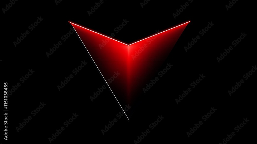 Poster red gradient arrow on black.